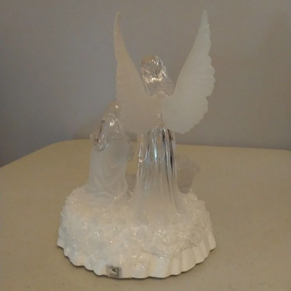 Acrylic Nativity Scene Light Up Color Changing Christmas Decor Battery Operated